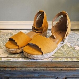 Gently worn "flatform" sandals